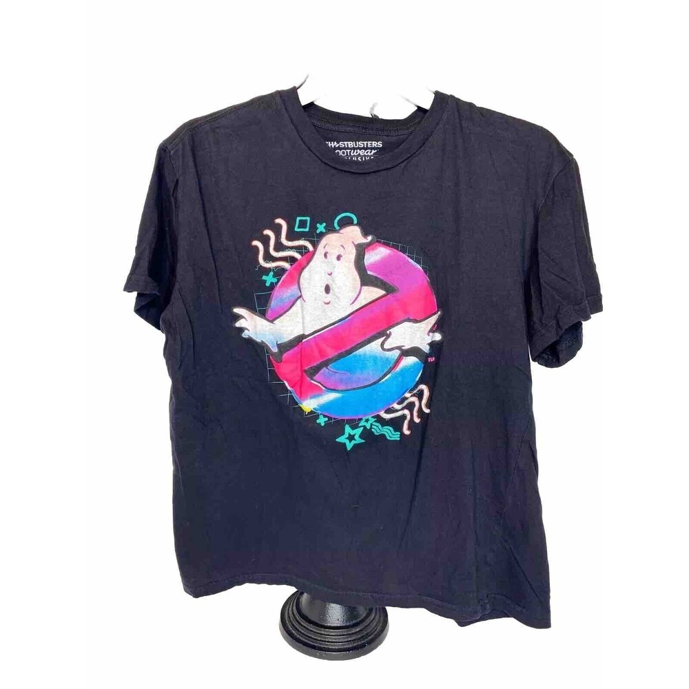 GHOSTBUSTERS Neon Colors Logo T-SHIRT Woman Med. Limited Loot Wear Crate Pink